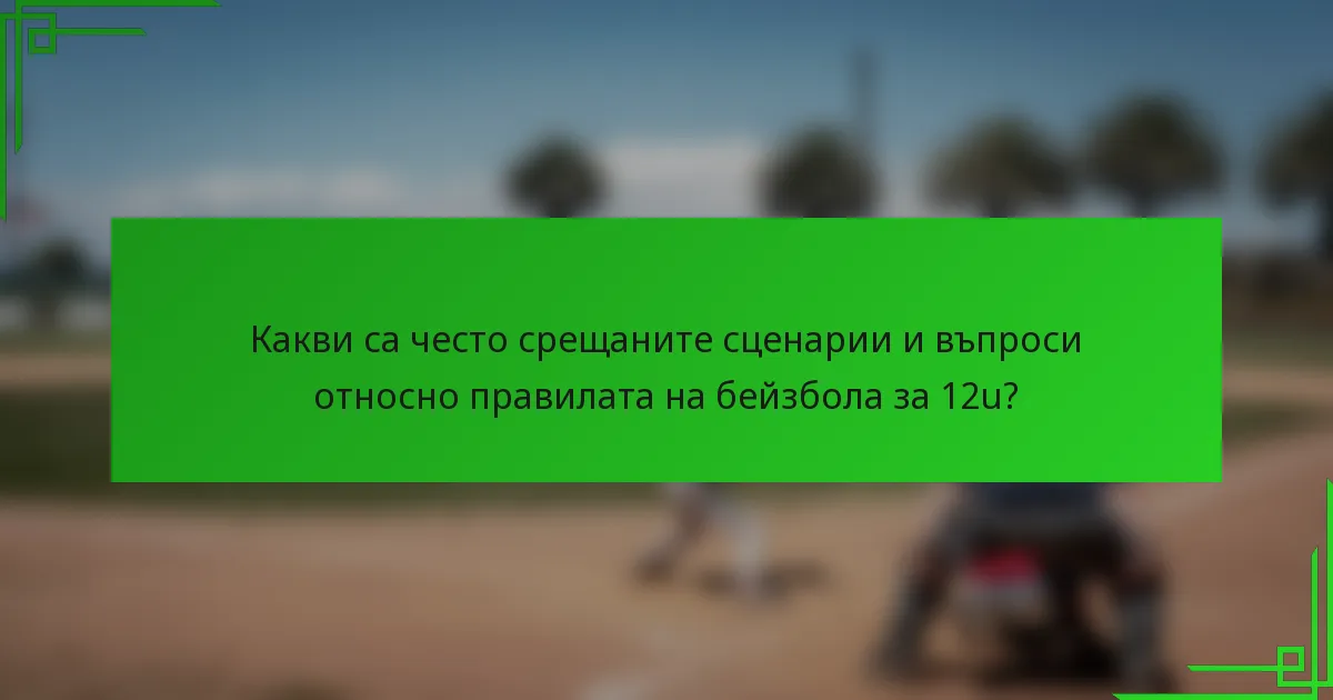 Какви са често срещаните сценарии и въпроси относно правилата на бейзбола за 12u?